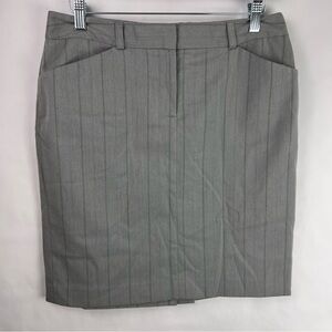 Attention Gray Pinstripe Stretch Lined Pencil Skirt Office Career 6 Workwear